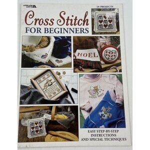 Leisure Arts Cross Stitch for Beginners Pattern Book 18 Projects Good